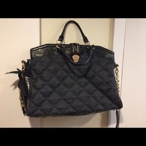 Brahmin denim leather tote